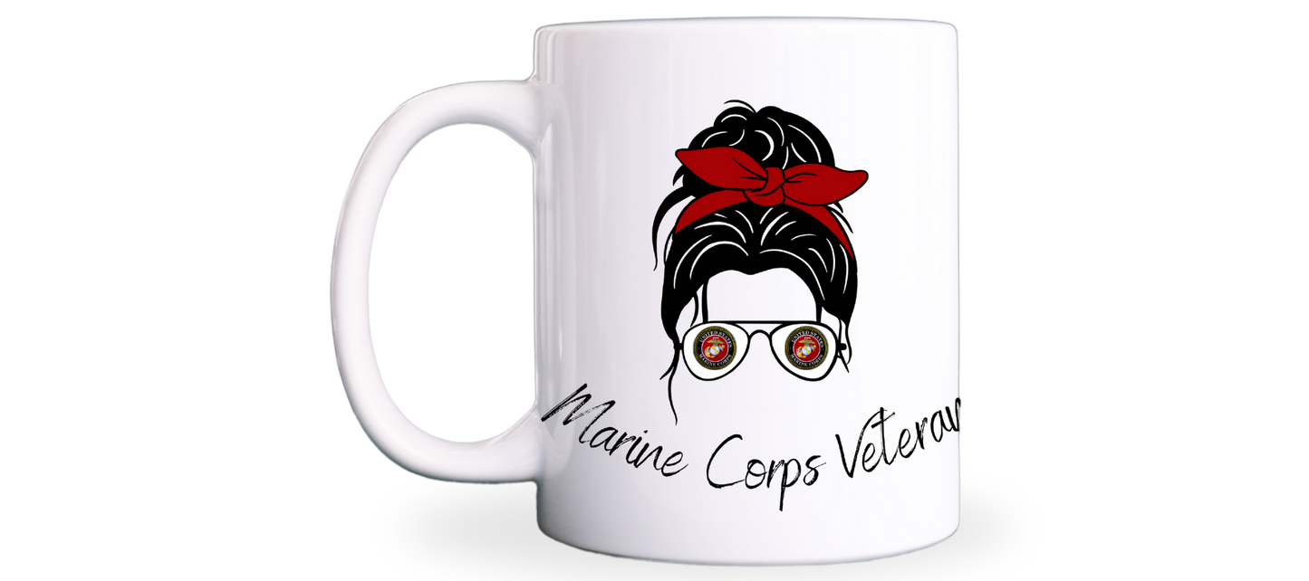 Woman Marine Corps Veteran Mug - 15oz