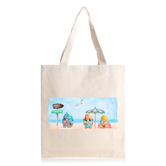 Beach Gnomes Tote Bag - 16" H x 15" W