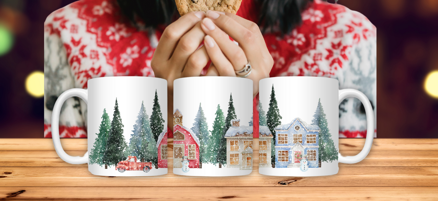 Winter Village Mug - 15oz