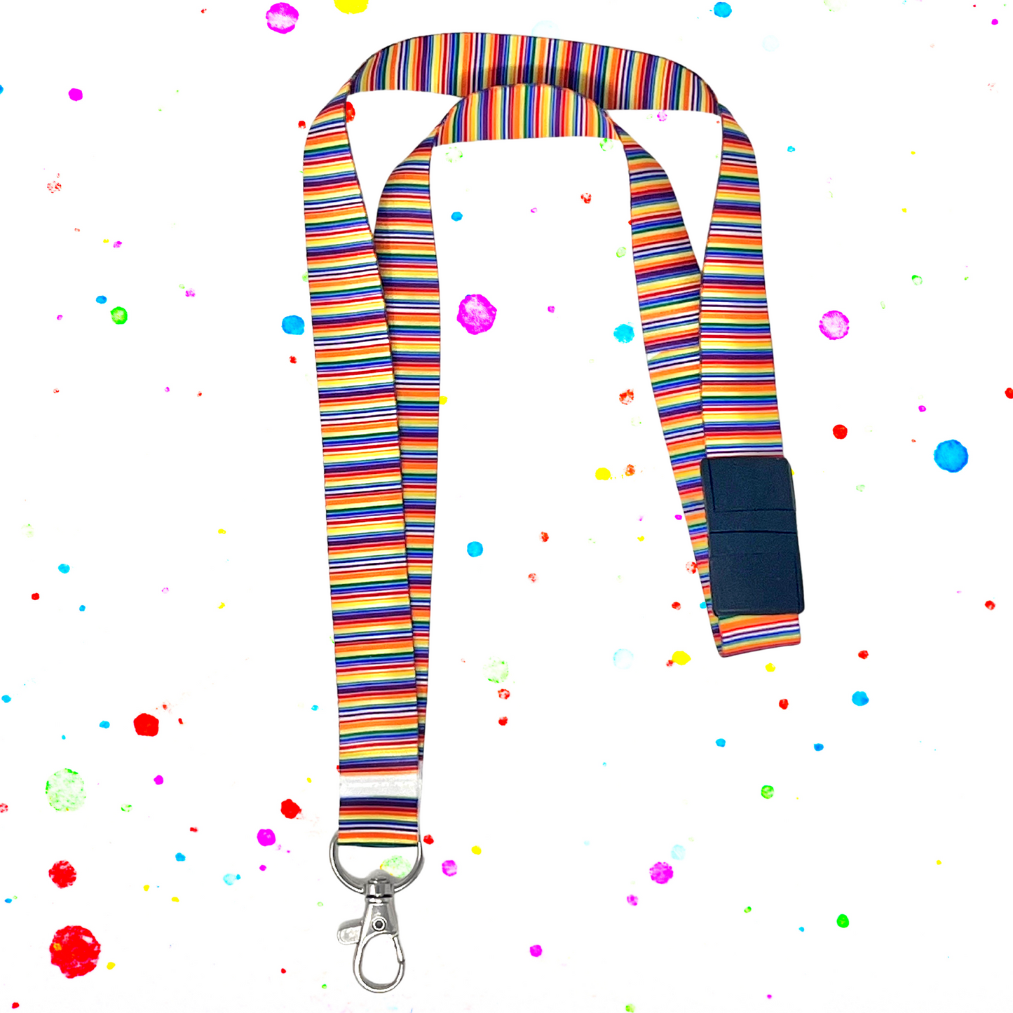 Rainbow Stripes Lanyard- 15" x 0.8"