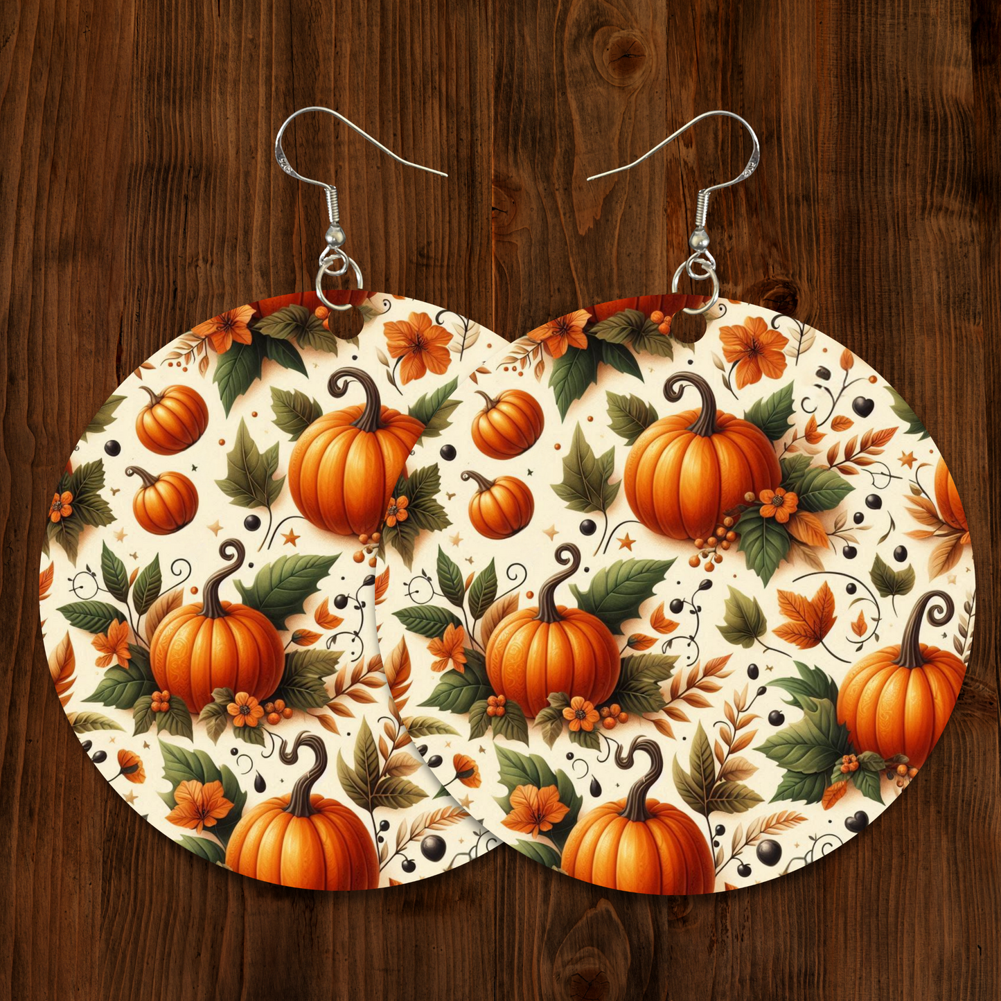 Pumpkin Patch Earrings- 2" Circle