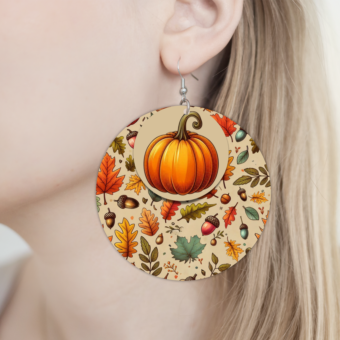 Autumn Breeze Earrings- 2" Circle