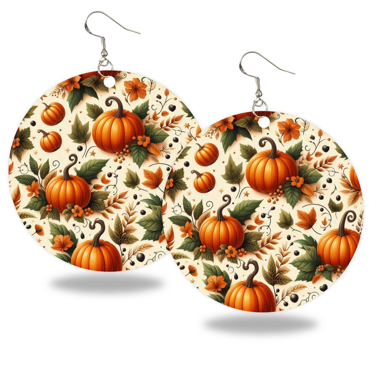 Pumpkin Patch Earrings- 2" Circle