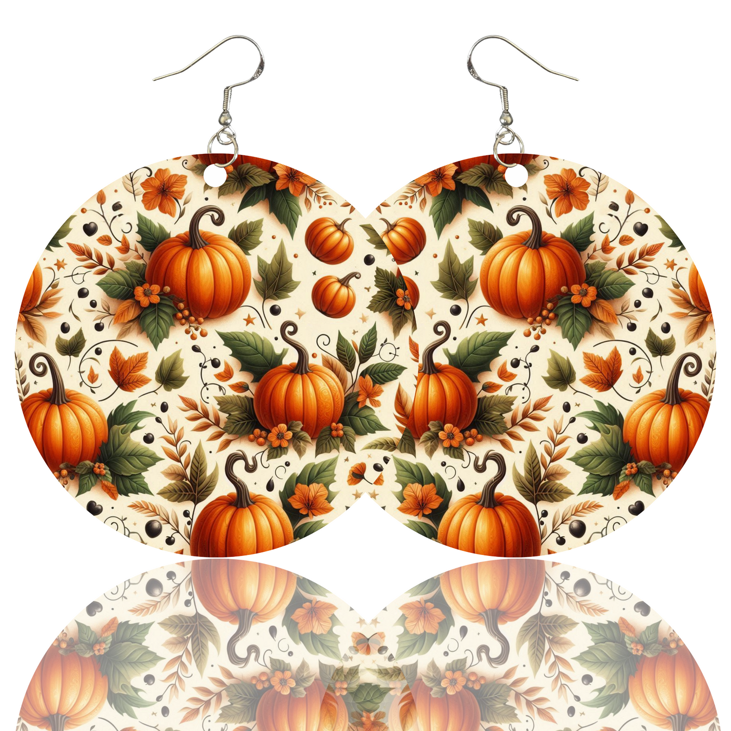 Pumpkin Patch Earrings- 2" Circle