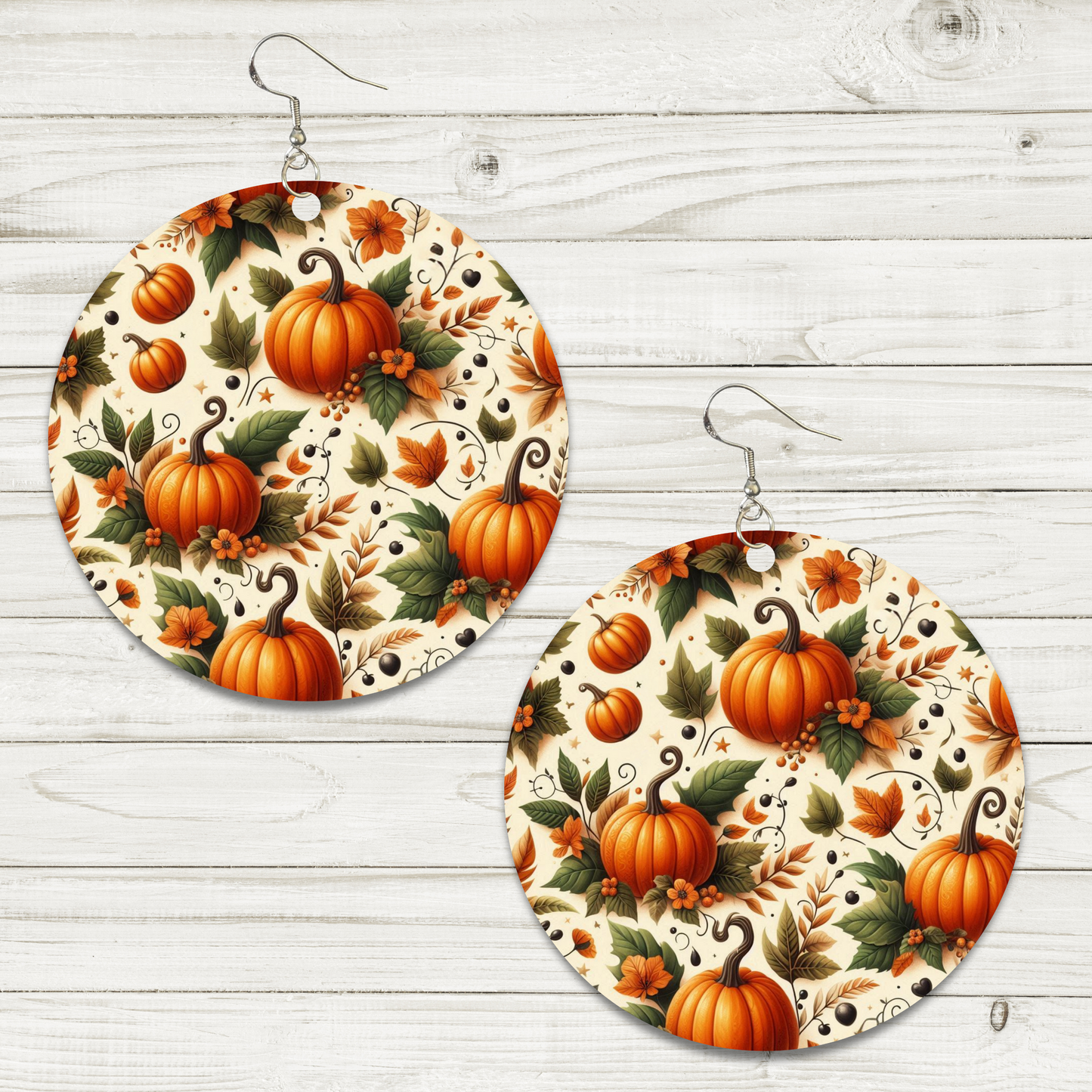 Pumpkin Patch Earrings- 2" Circle