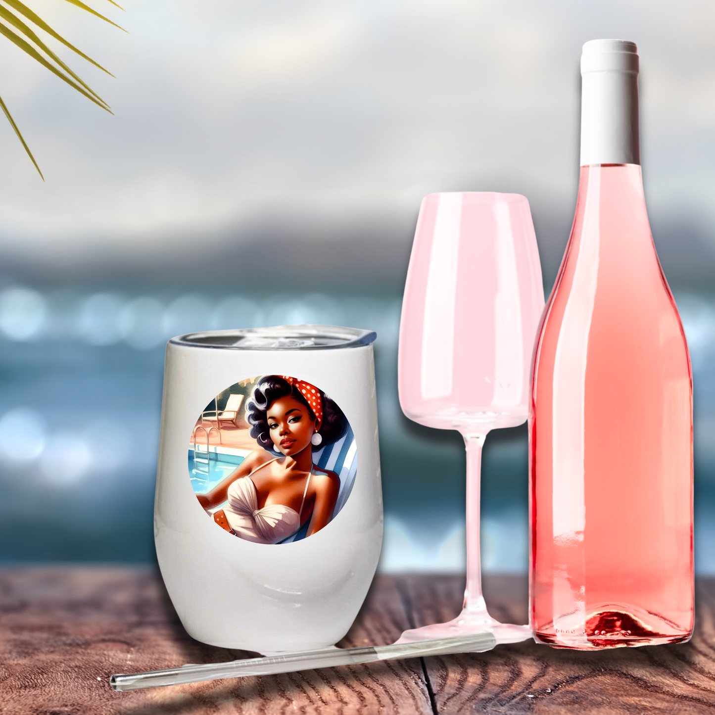 Poolside Beauties - Sable Seductress - 12oz Tumbler