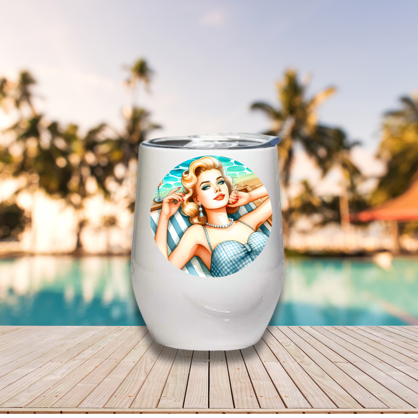 Poolside Beauties - Blonde Bombshell - 12oz Tumbler