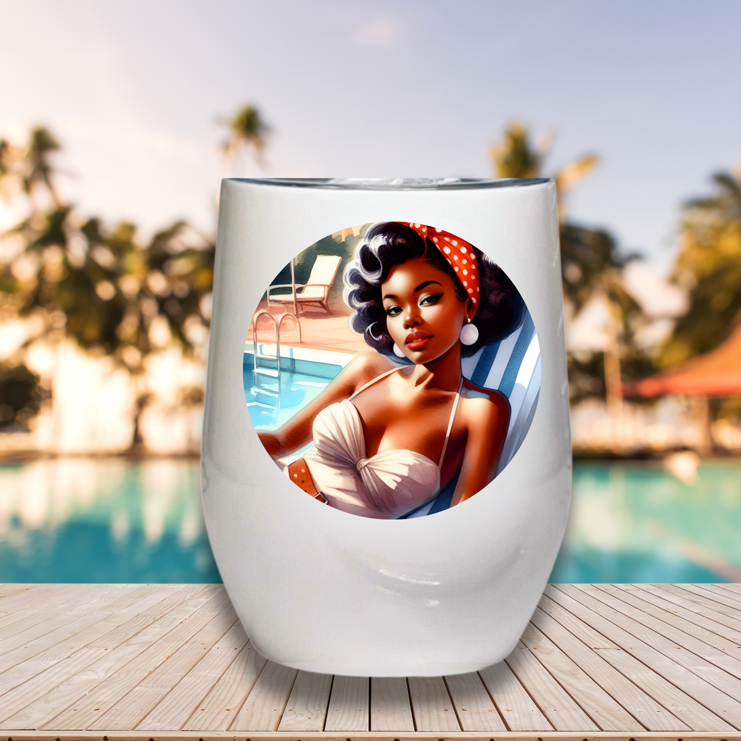 Poolside Beauties - Sable Seductress - 12oz Tumbler