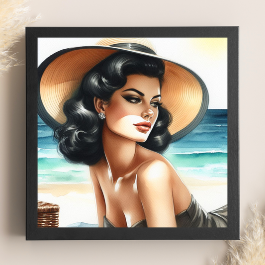 Beach Belles - Coastal Bliss- 6" x 6" Canvas Print