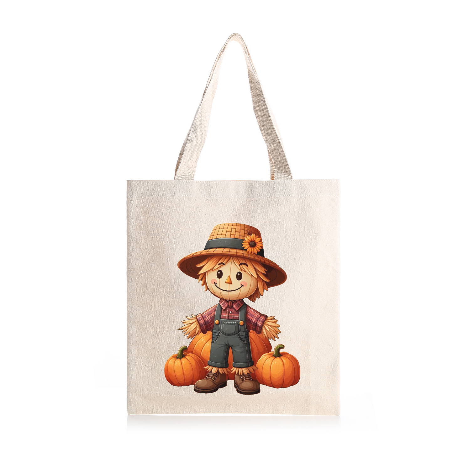 Happy Scarecrow Tote Bag - 15" H x 15" W