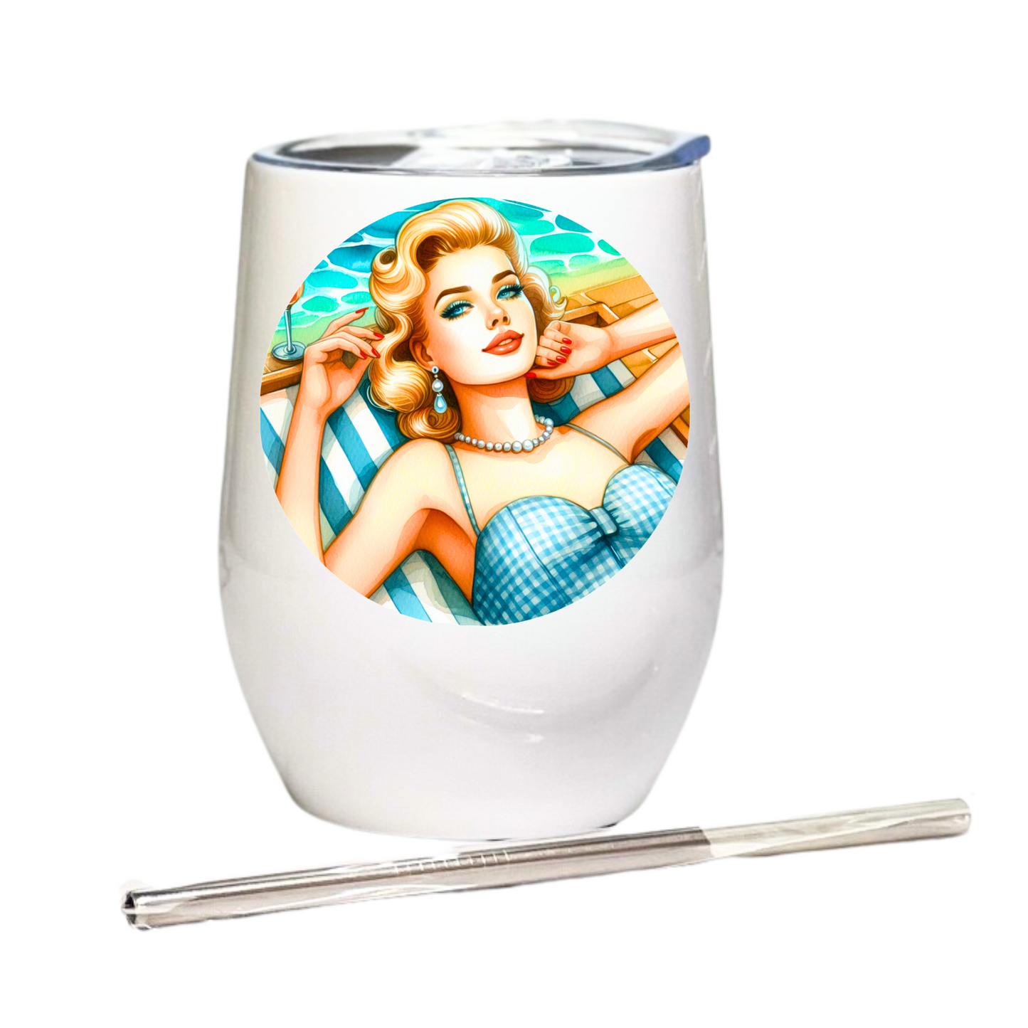 Poolside Beauties - Blonde Bombshell - 12oz Tumbler