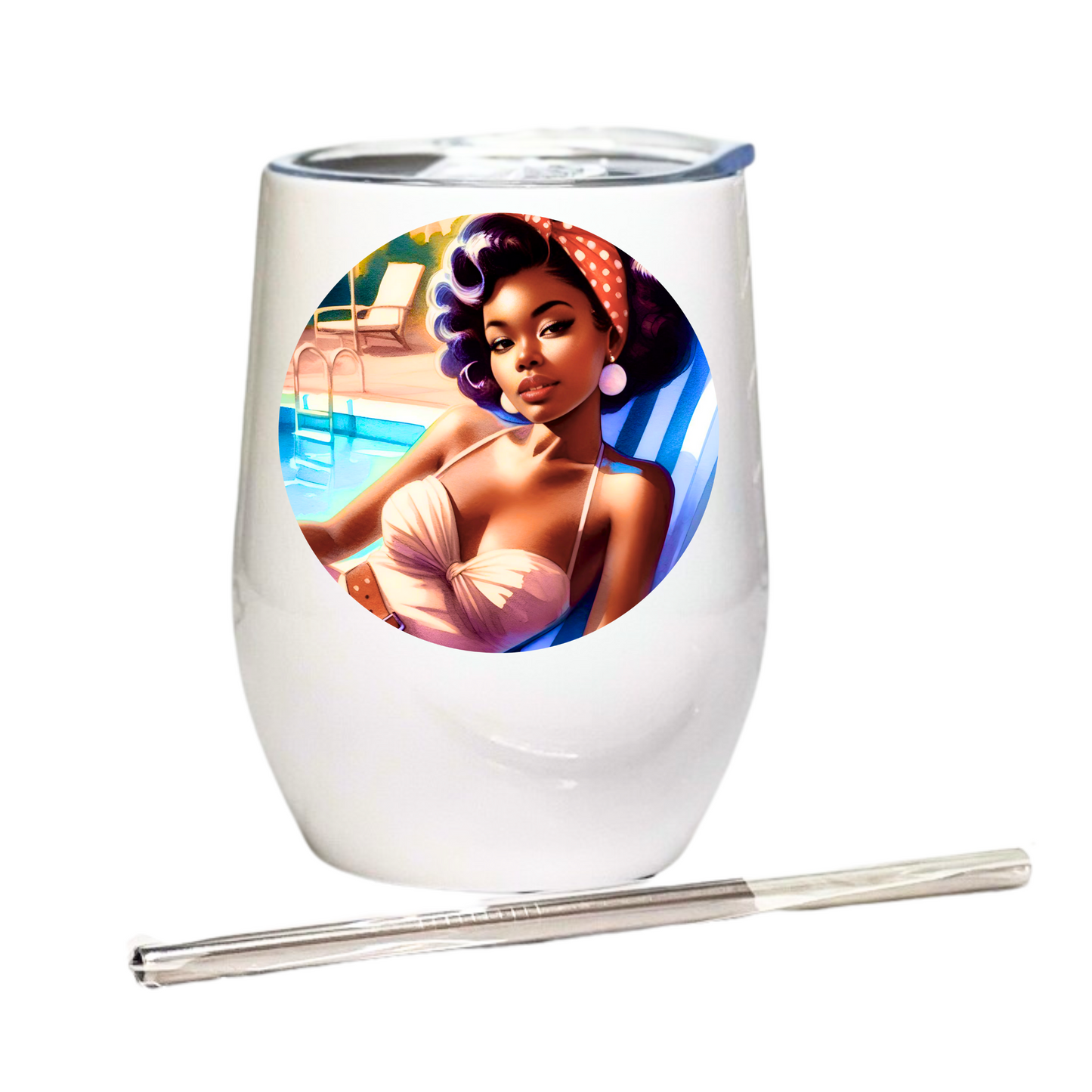 Poolside Beauties - Sable Seductress - 12oz Tumbler