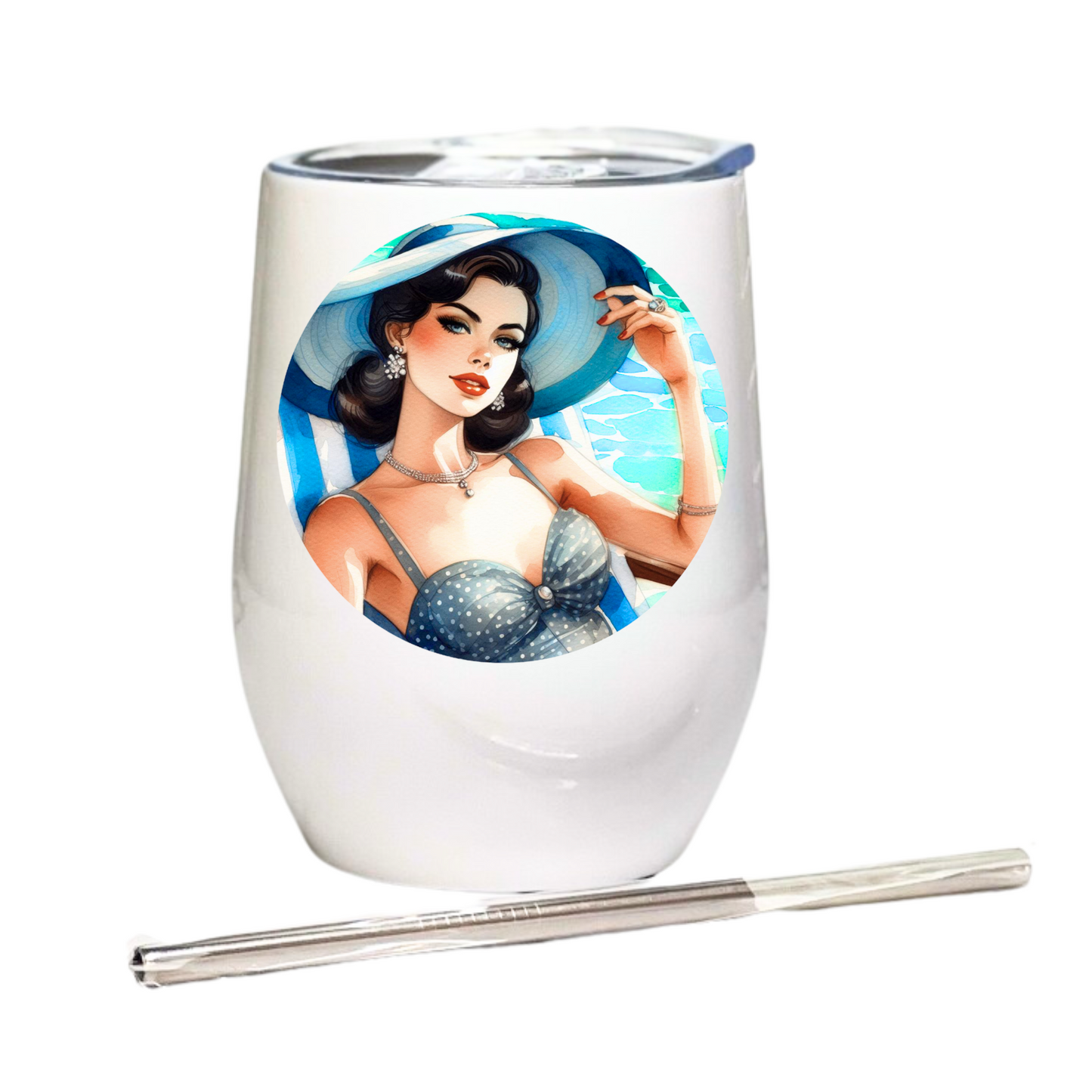 Poolside Beauties - Vintage Vixen - 12oz Tumbler