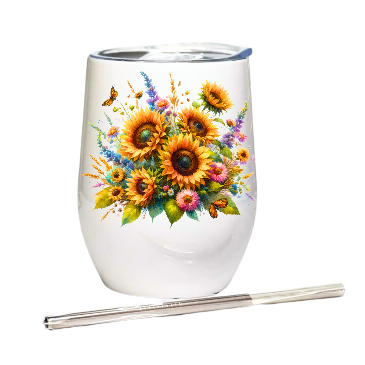 Fancy Floral - Sunflowers - 12oz Tumbler