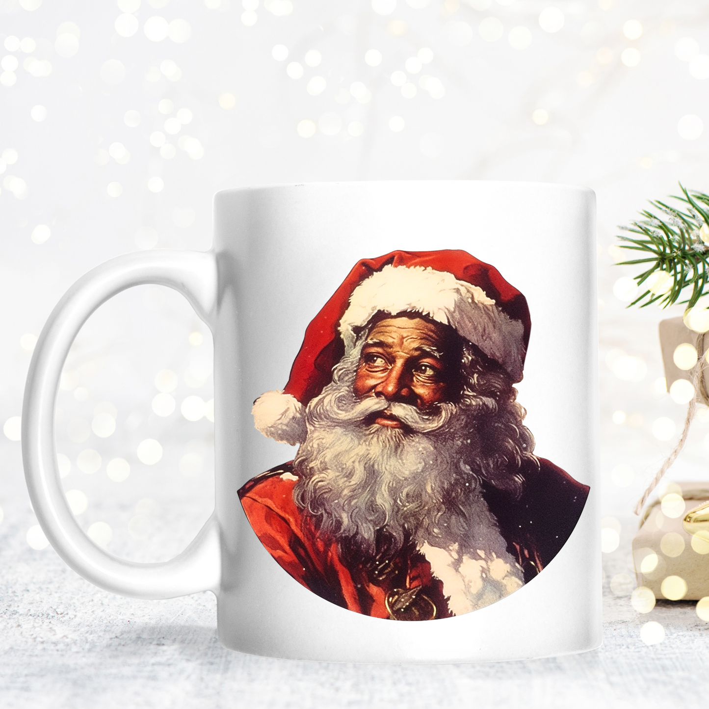 African American Santa Mug - 15oz