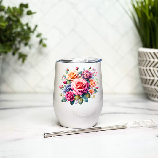 Fancy Floral - Roses - 12oz Tumbler