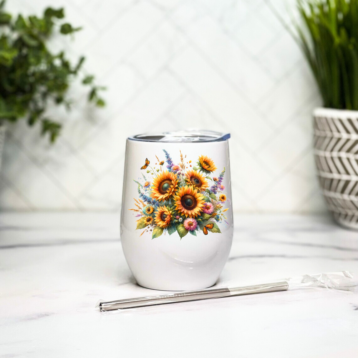 Fancy Floral - Sunflowers - 12oz Tumbler