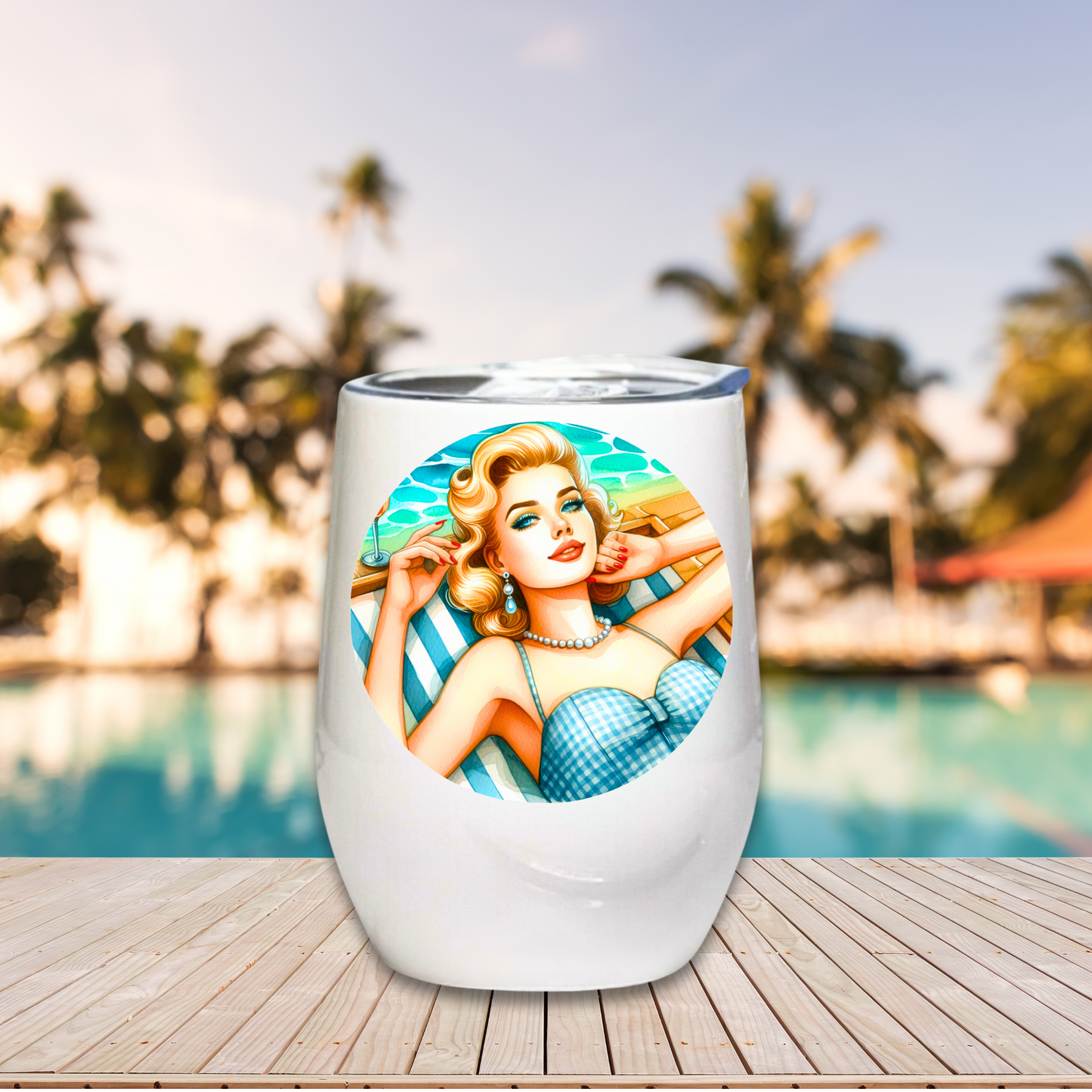 Poolside Beauties - Blonde Bombshell - 12oz Tumbler