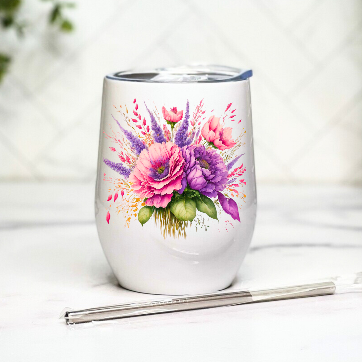 Fancy Floral - Peony - 12oz Tumbler