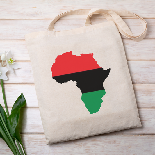 Africa - Red, Black, & Green Tote - 15" x 15"