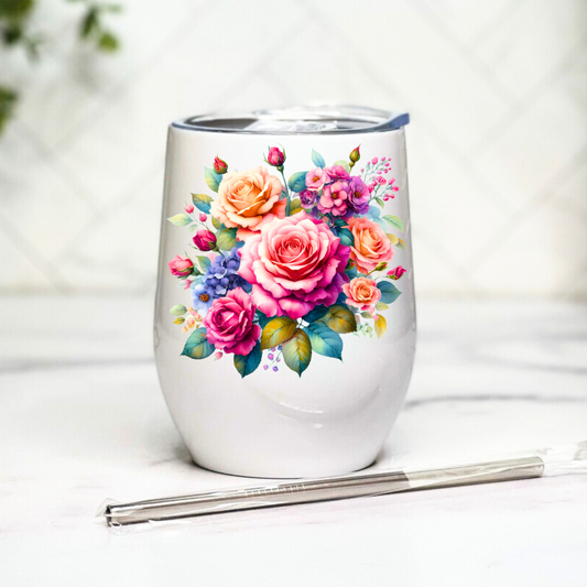 Fancy Floral - Roses - 12oz Tumbler