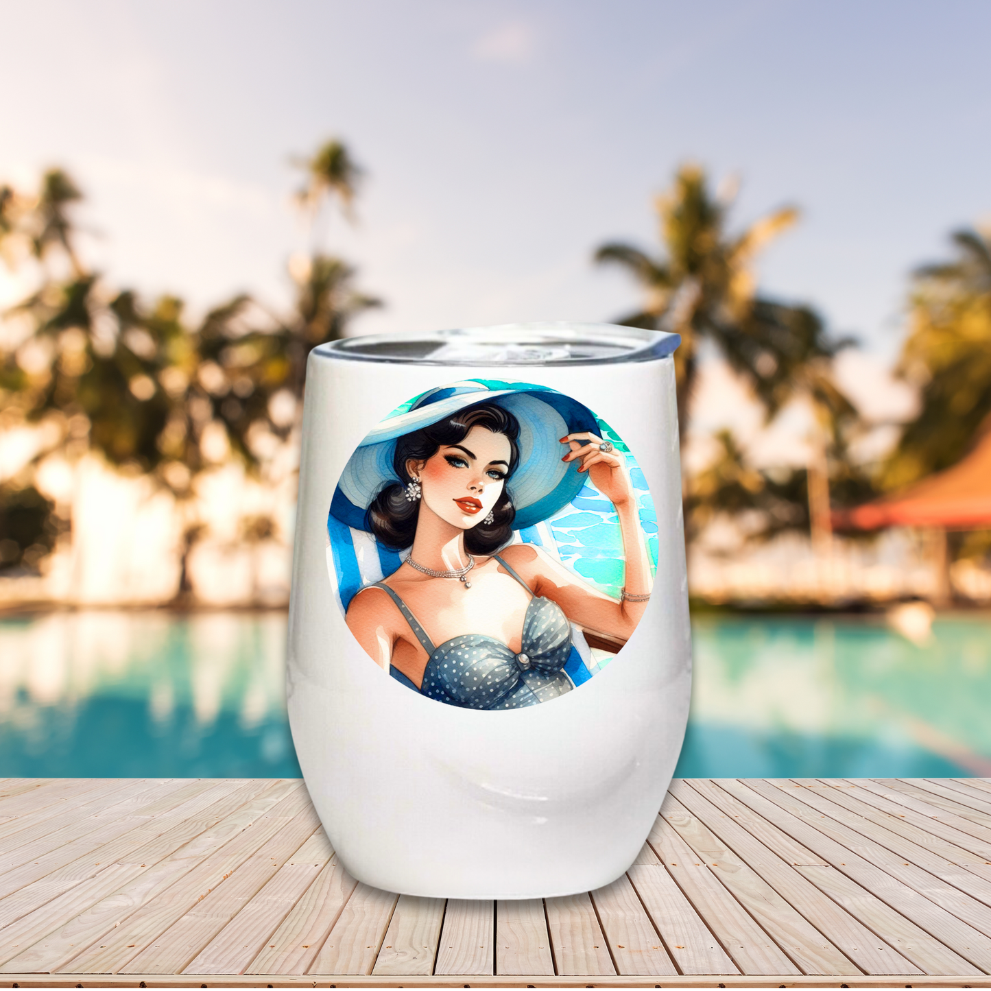 Poolside Beauties - Vintage Vixen - 12oz Tumbler