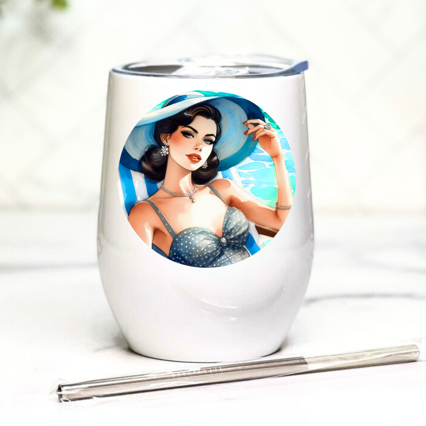 Poolside Beauties - Vintage Vixen - 12oz Tumbler