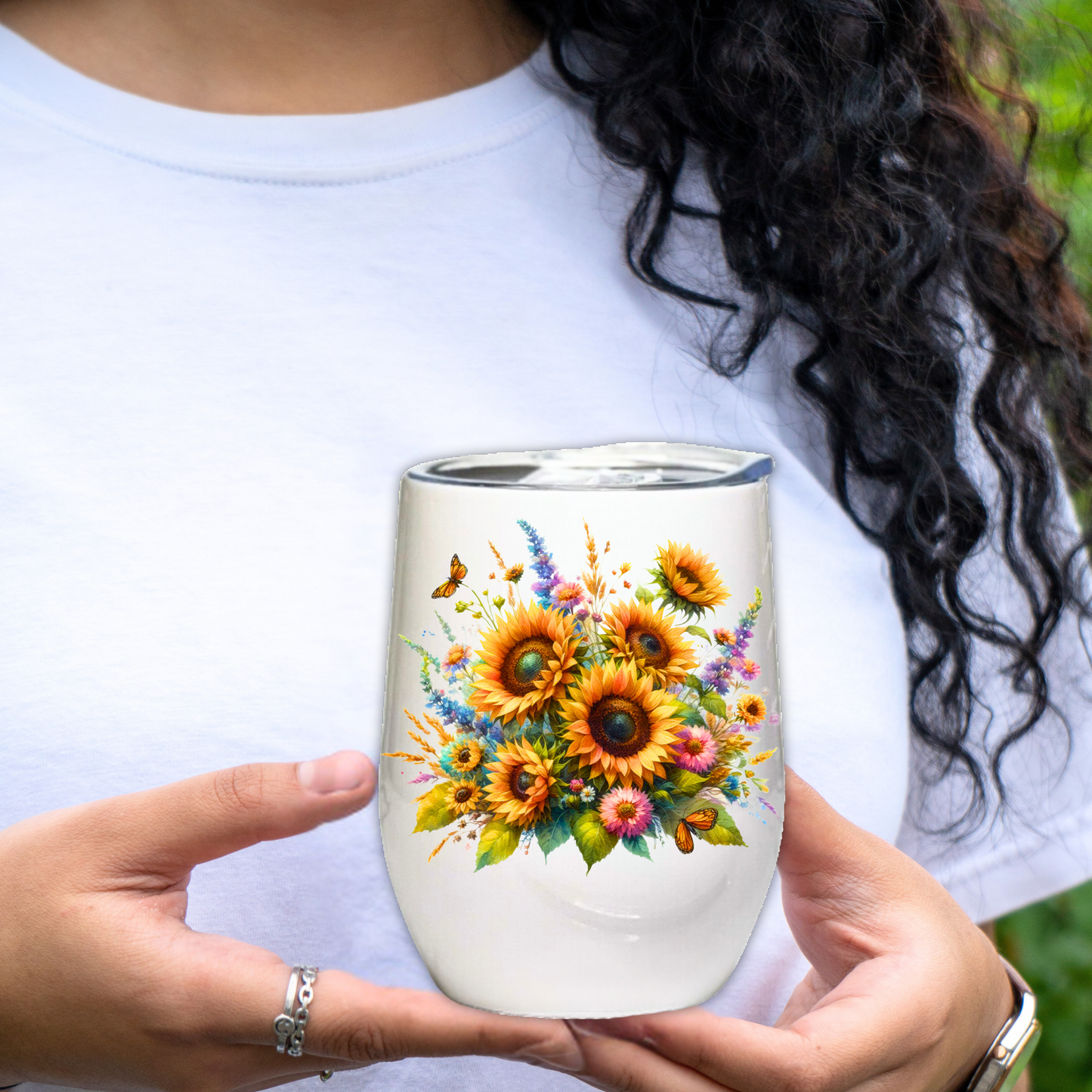 Fancy Floral - Sunflowers - 12oz Tumbler