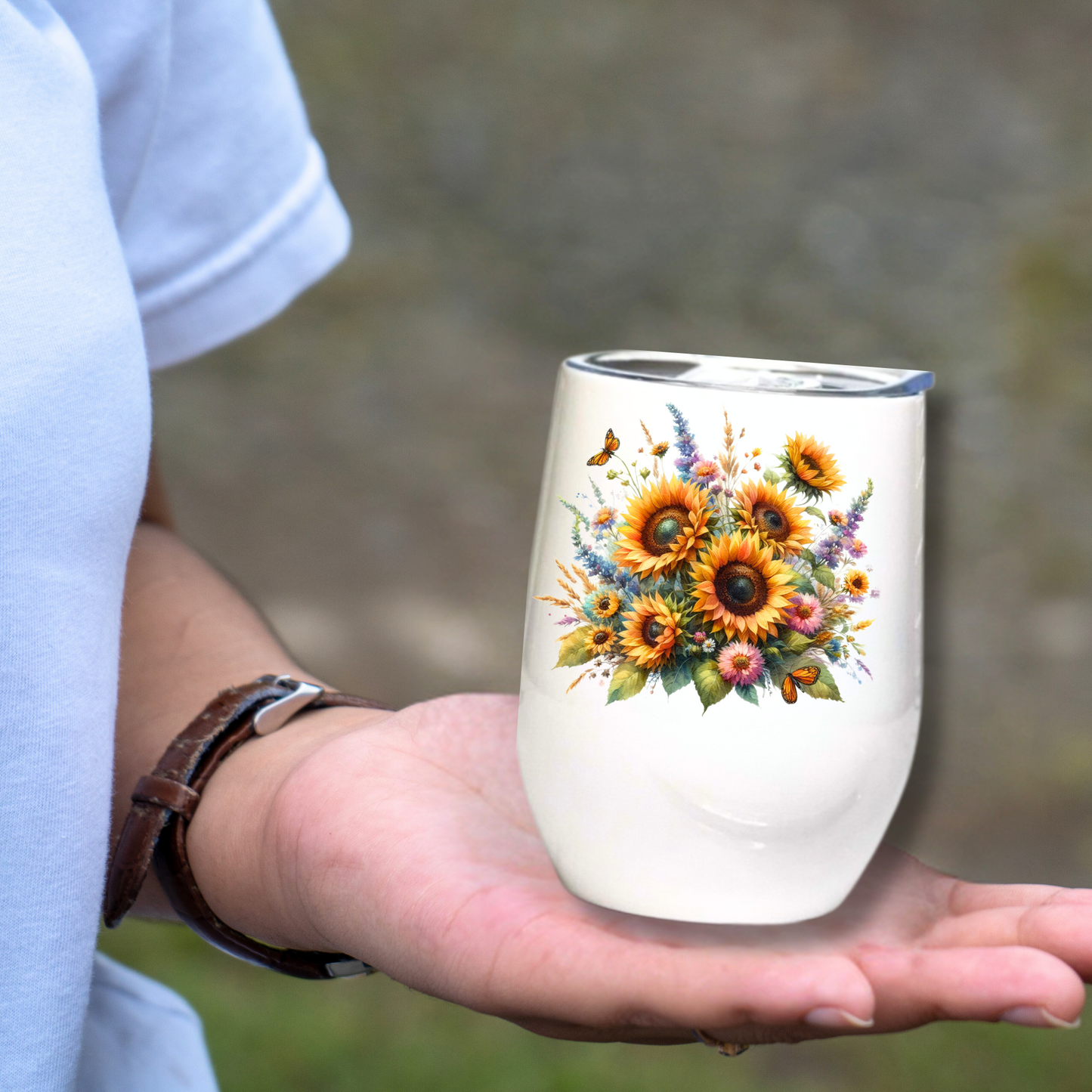 Fancy Floral - Sunflowers - 12oz Tumbler