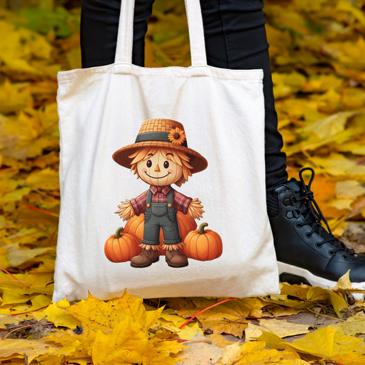 Happy Scarecrow Tote Bag - 15" H x 15" W