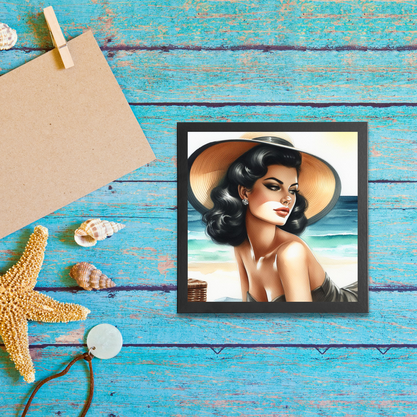 Beach Belles - Coastal Bliss- 6" x 6" Canvas Print