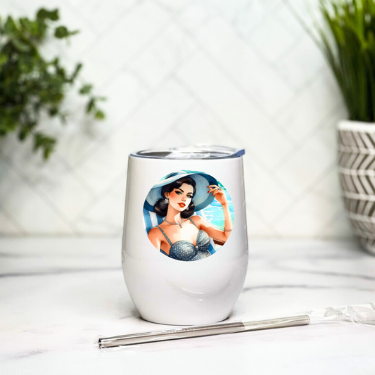 Poolside Beauties - Vintage Vixen - 12oz Tumbler