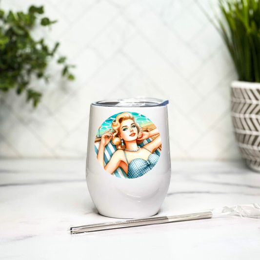 Poolside Beauties - Blonde Bombshell - 12oz Tumbler