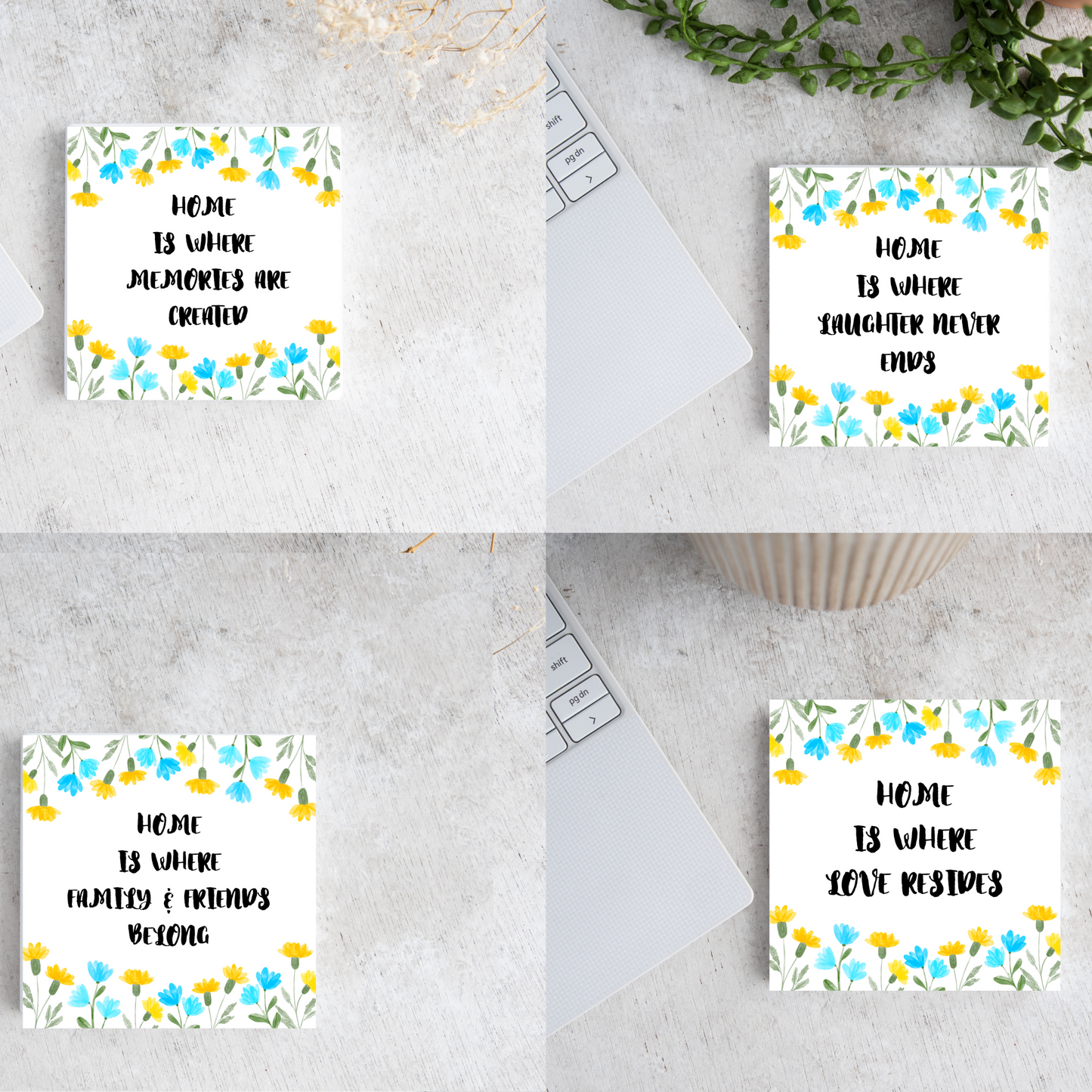 Home Is Where - 4 Piece Decorative Tile Set