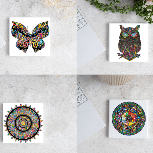 Mandala - 4 Piece Decorative Tile Set